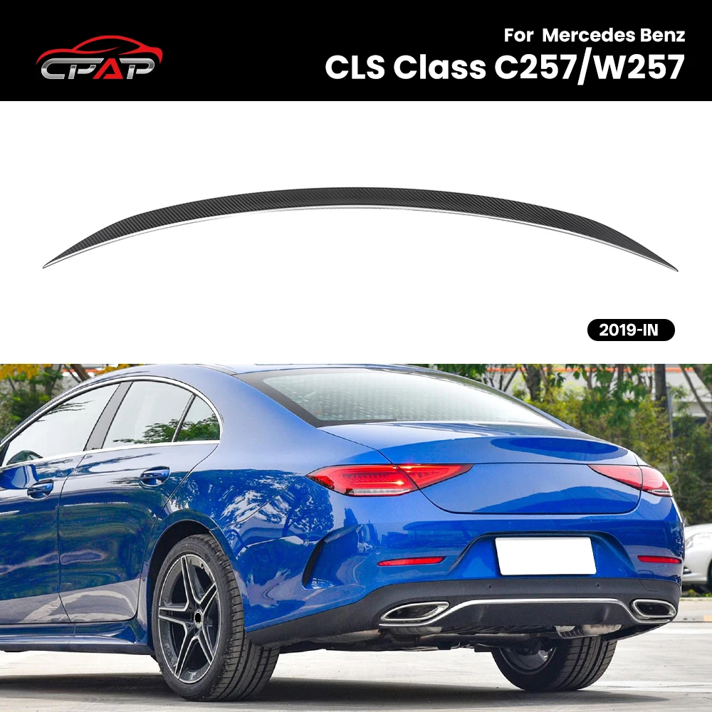 

Real Dry Carbon Fiber Rear Trunk Roof Spoiler Boot Wing for Mercedes Benz CLS Class C257 W257 Sedan OEM Style 2019-IN