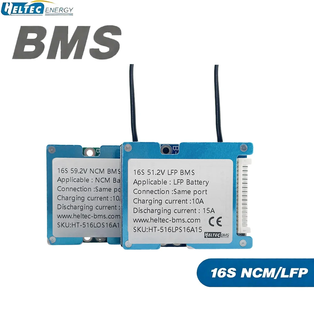 نظام إدارة البطارية Heltec BMS: توافق 16S NCM/LFP، شحن 10 أمبير وتفريغ 15 أمبير #1