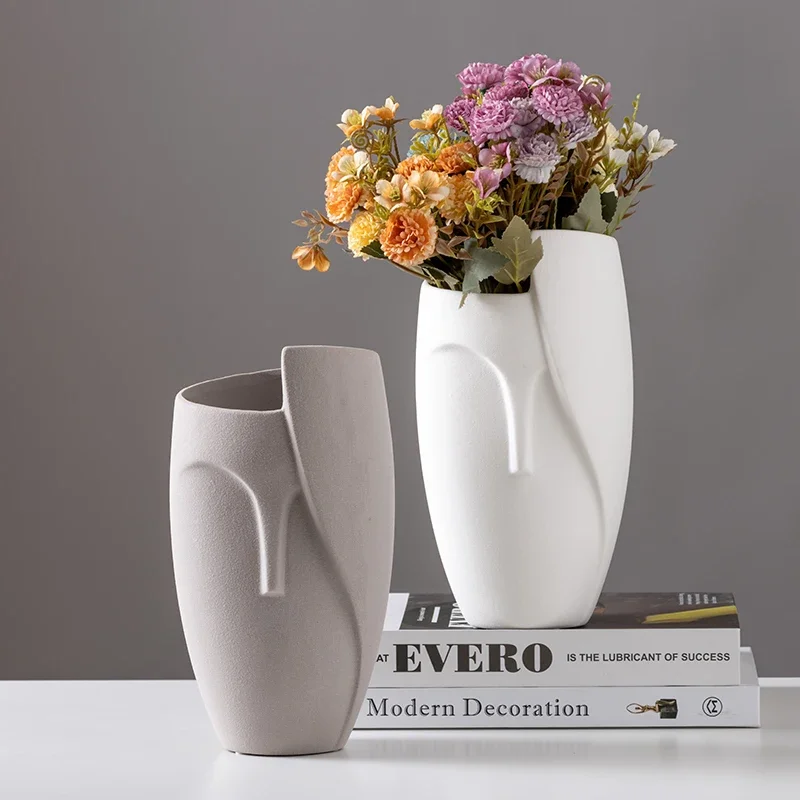 

Nordic Face Ceramic Vase Decoration Crafts Creative Home Living Room Dining Table Flower Arrangement Adornment Accessories