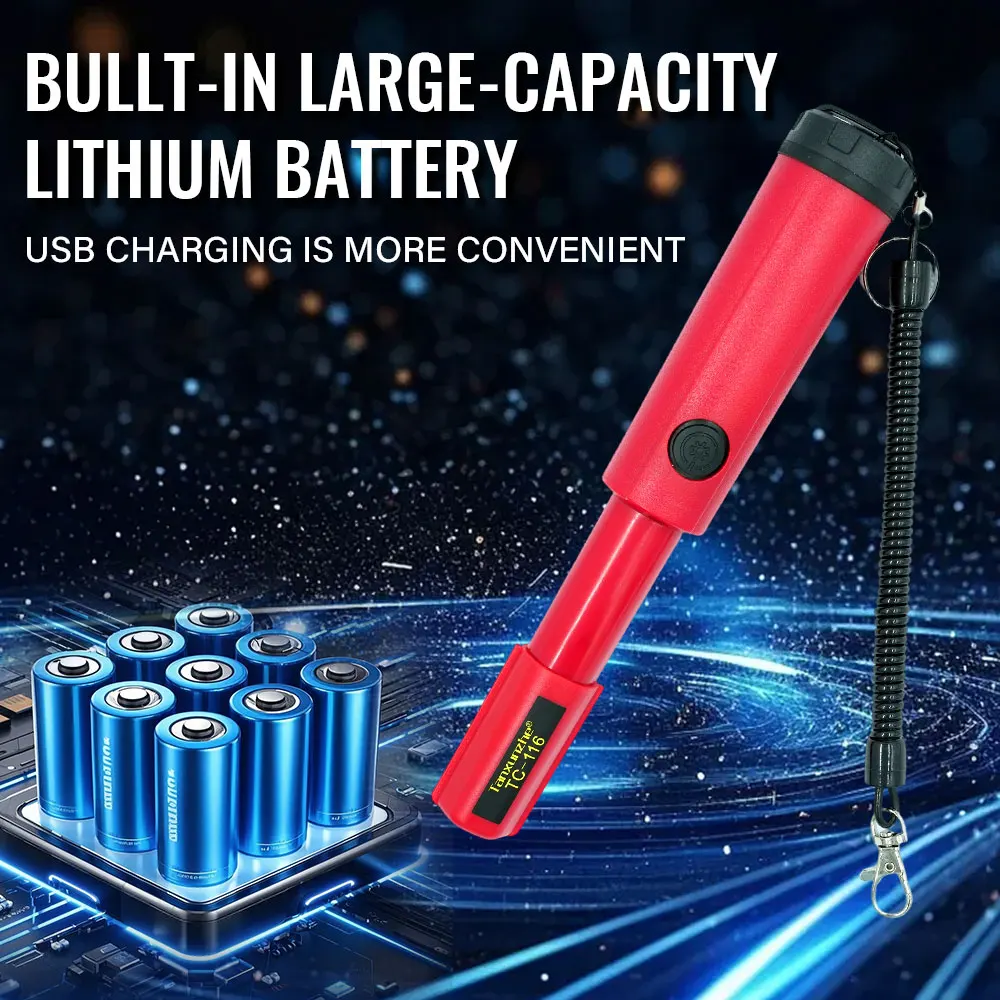 Высококачественный ручной металлоискатель TC-116, позиционирующие стержневые детекторы IP68, водонепроницаемые, до 3 метров в токарном состоянии воды