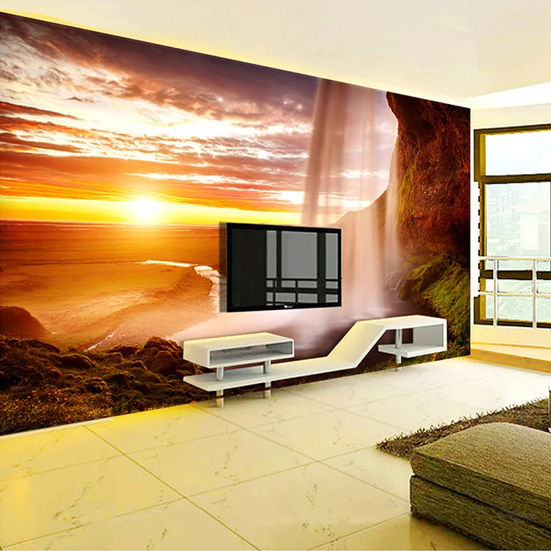 Custom Photo Wallpaper 3D Nature Scenery Wall Mural Bedroom Living Room Sofa TV Backdrop Decor Non-woven Waterfall Wall Covering