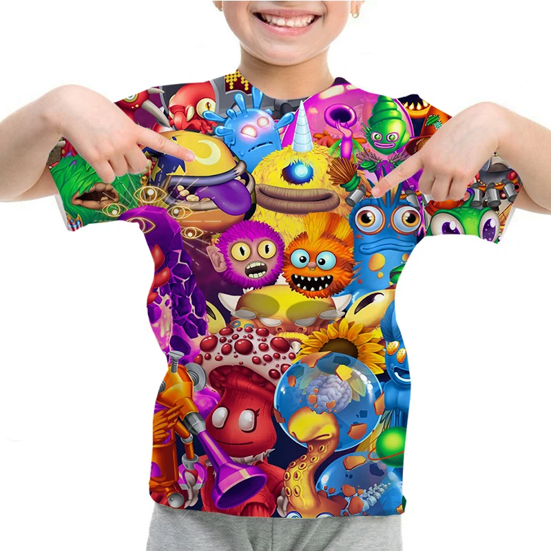 Childs My Singing Monster T-Shirt stampa 3d Cartoon Anime T Shirt O Neck T-Shirt Casual bambini manica corta bambini top Tee