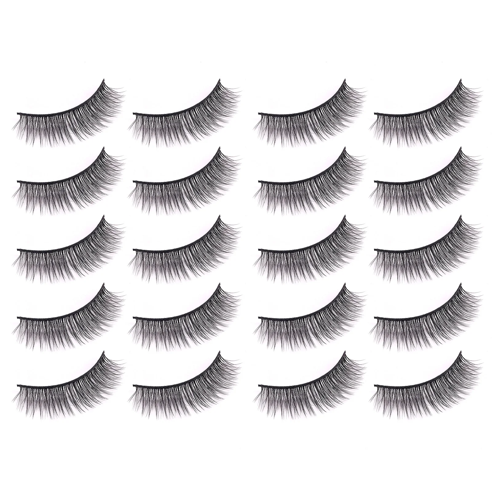 10 Pairs Magnetism Eyelashes Kit Handmade Lightweight Reusable Magnetic Lashes with Eyeliner Applicator Synthetic Fiber