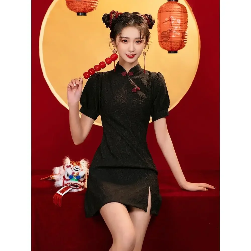 Chinese Vintage Female Dress Old Shanghai Dragon&Phoenix Qipao Elegant Halloween Cosplay Women Cheongsam Collar Sexy Vestidos