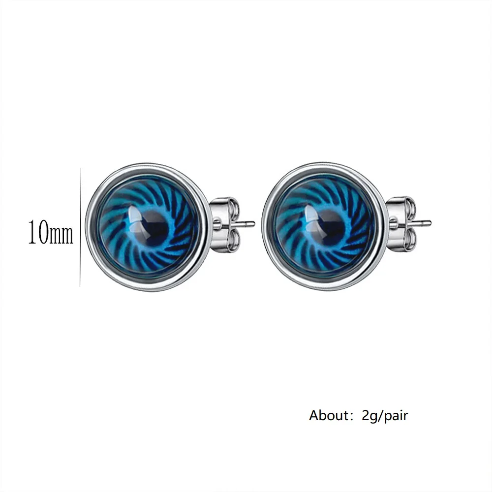 Fashionable Mood Earrings Eye Gem Stud Earrings Color Change Emotion Feeling Changeable Temperature Earrings For Birthday Gifts