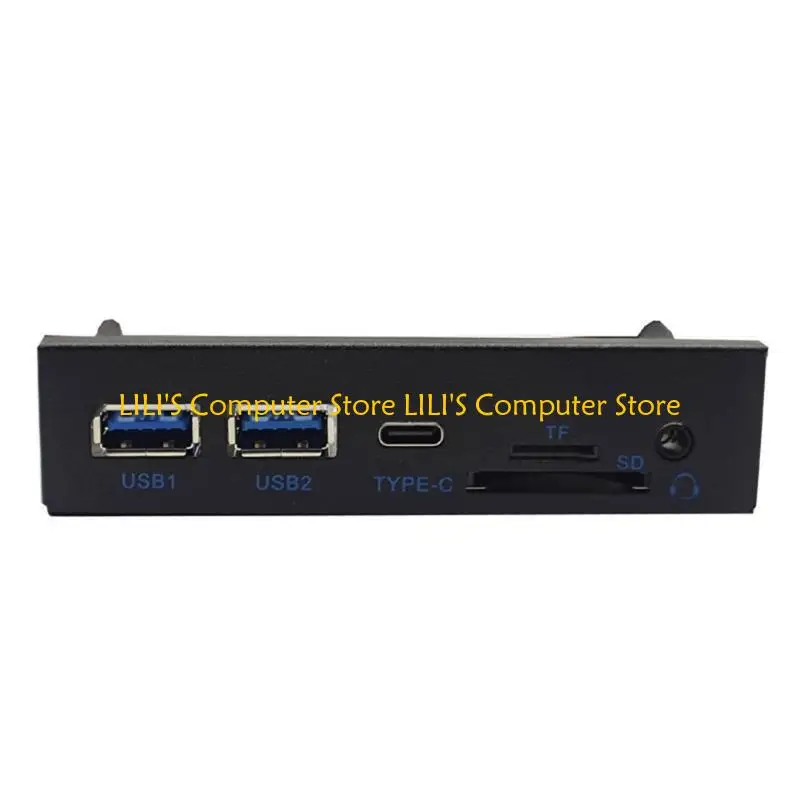 A52B 3,5 inch splitters 19 pin naar typec poort 3,5 mm hoofdtelefoonaansluitingen uitbreiding voorpaneel plank voor computer pc