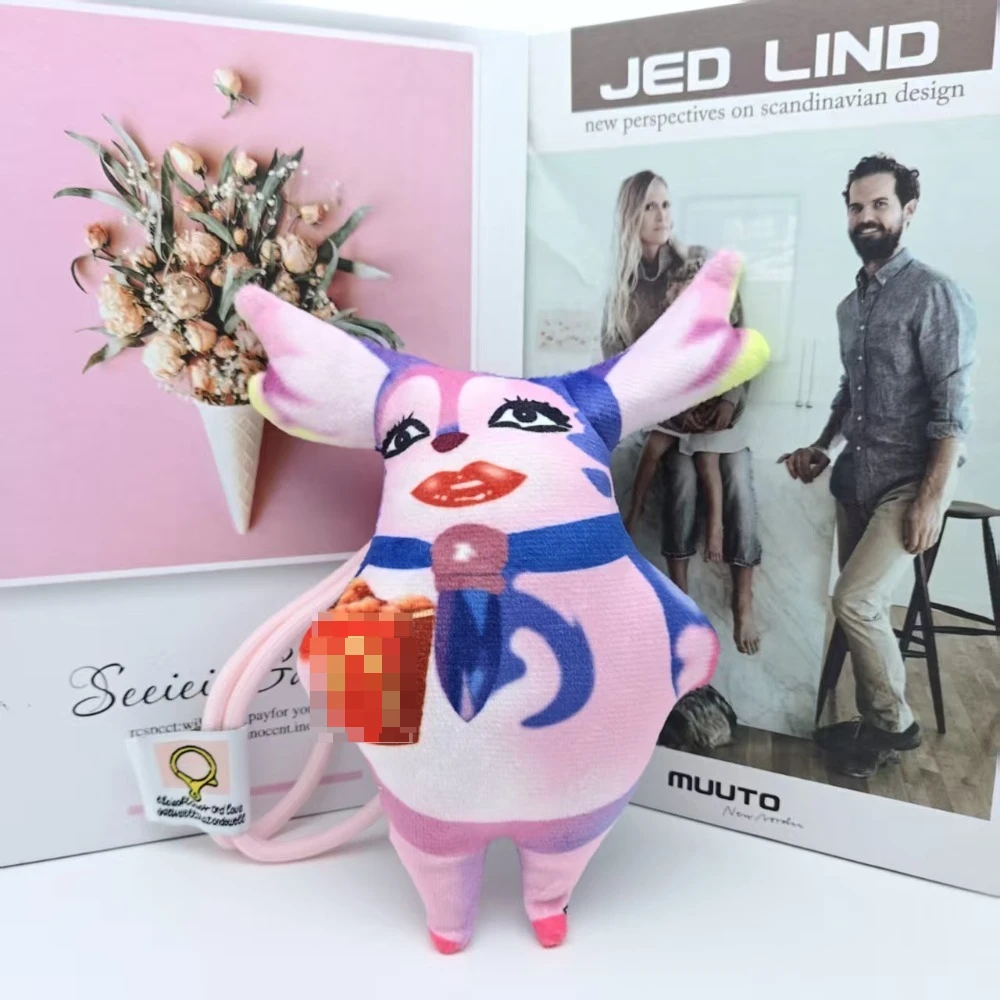 Kawaii قرون القط الوحش أفخم حقيبة سلسلة مفاتيح سحر لينة محشوة دمية قلادة حقيبة ظهر صغيرة لعبة معلقة ملحق هدية للفتيات