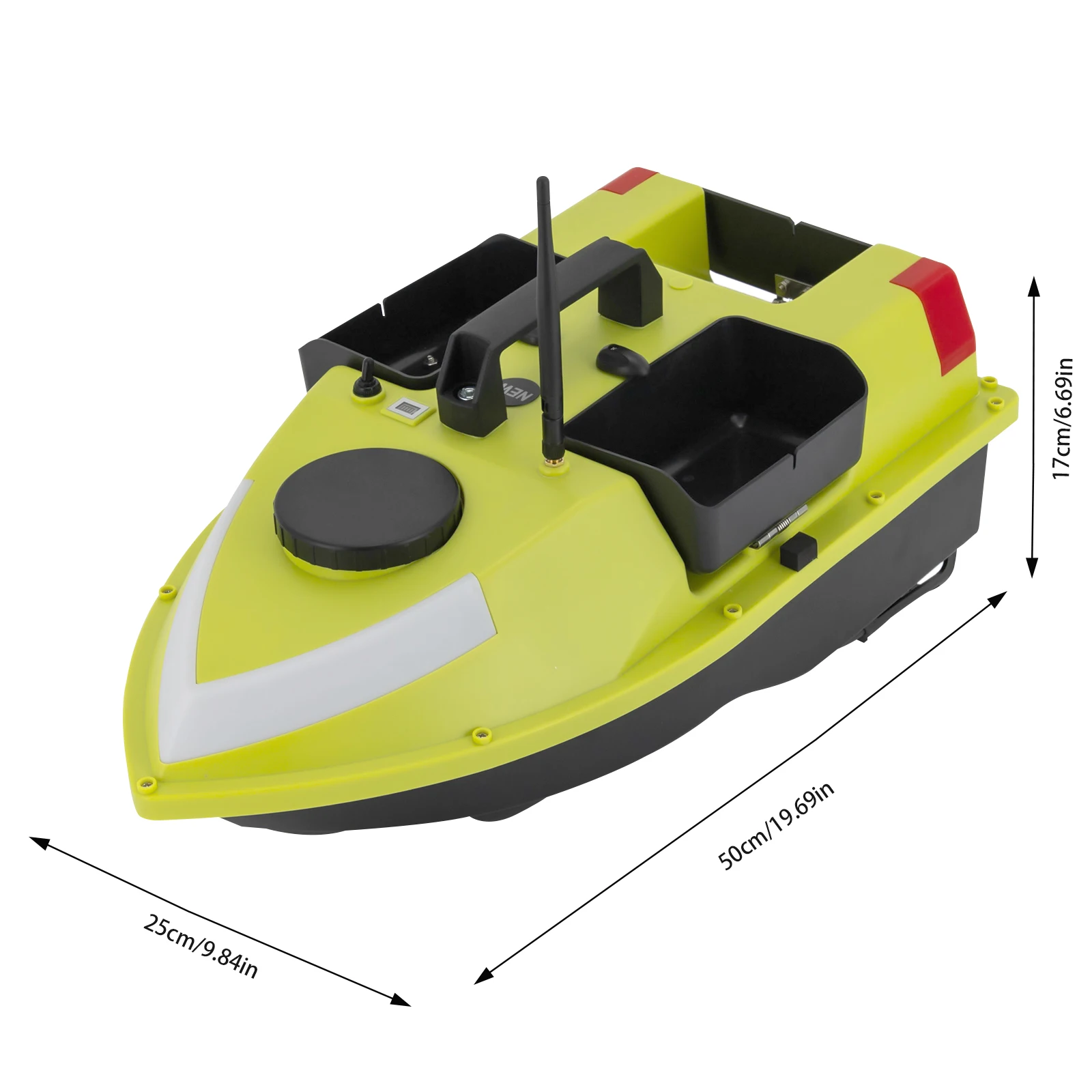 Fischköderboot mit Doppelmotor, Fernbedienung, AC100-240V, automatische Rückkehrfunktion, GPS-Fischfinder, unterstützt 5200mAh Lithium-Batterie für die Lieferung von Maisködern. – Detail 19