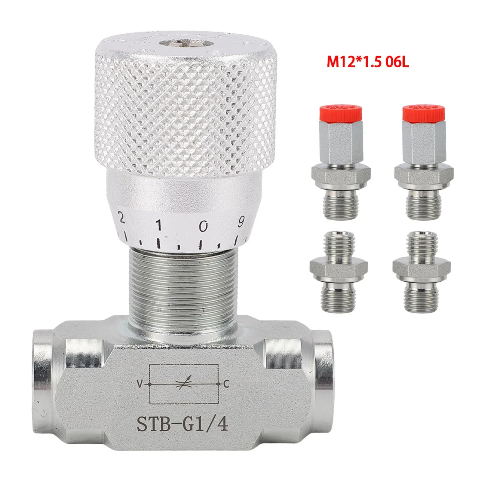 Hydraulic Throttle Valve G1/4 for Excavators For 0.8 Ton 1 Ton 1.5 Ton 2 Ton High Pressure Resistance 4For 0 MPa