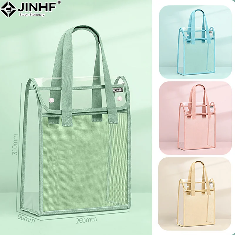 

Large Capacity File Documents Organizer Portable School Stationery Pouch Bag Transparent Waterproof Storage Bag Office File Bag