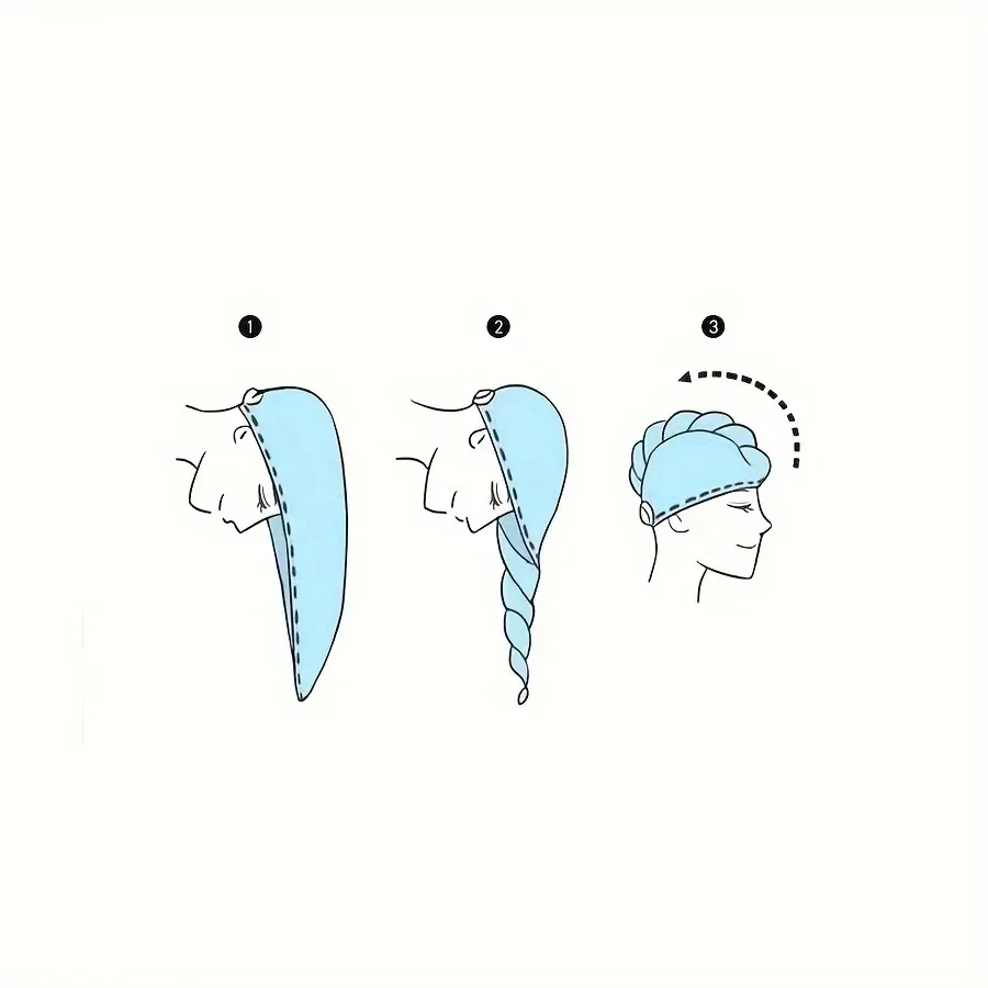 منشفة شعر من الألياف الدقيقة فائقة الامتصاص بطبقات مزدوجة، تصميم سريع الجفاف للاستحمام في صالة الألعاب الرياضية والسبا