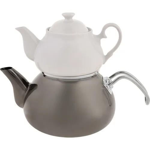 Emsan Celine Enamel Anthracite Teapot Set