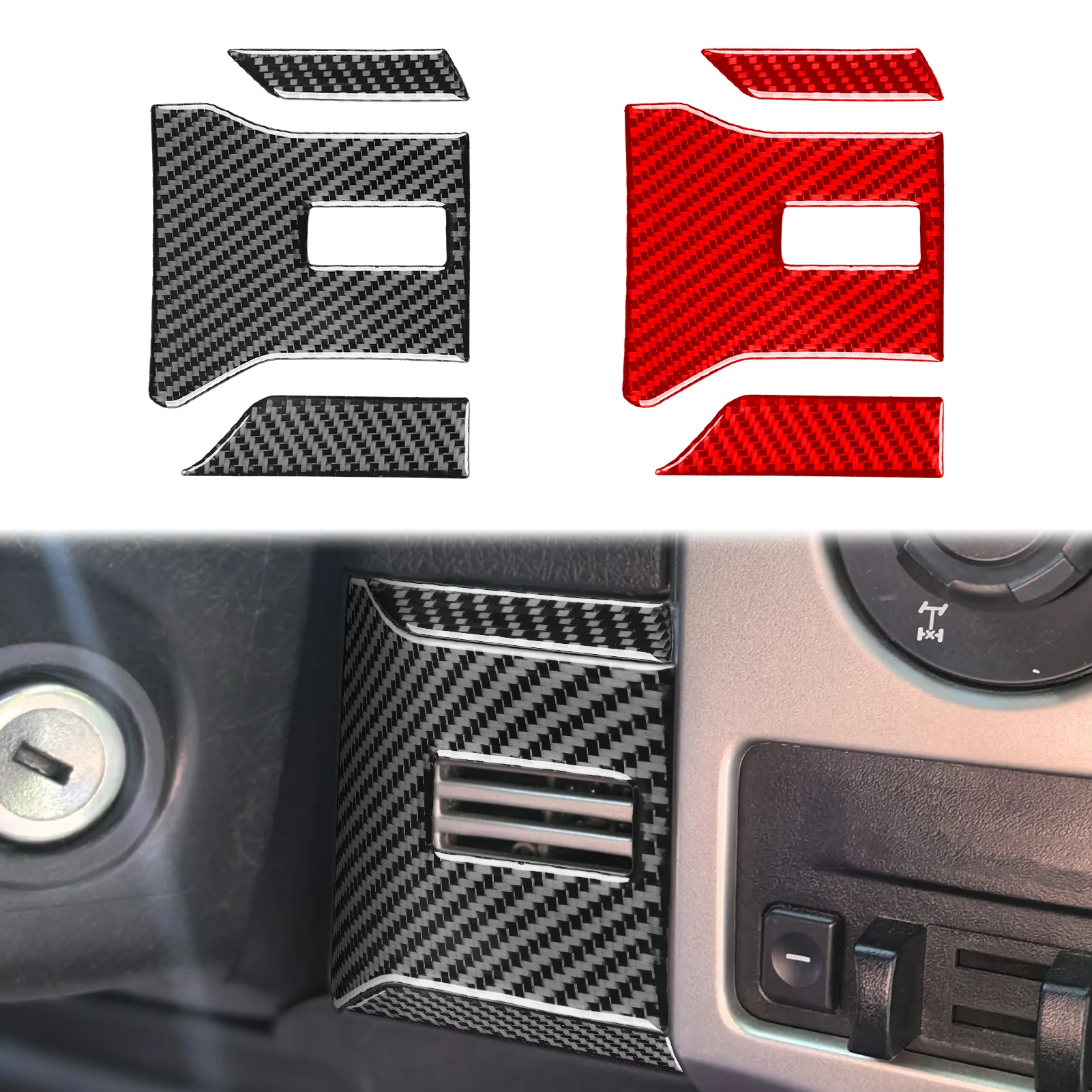 For Ford F-150 Raptor 2009-2014 Car Interior Trim Accessories Carbon Fiber Stickers Steering Wheel Right Side Decoration
