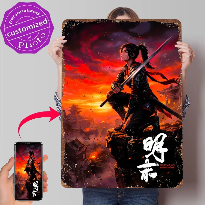 Wuchang: Fallen Feathers - Warrior Tin Poster Customized Wall Art Retro Vintage Metal Signs for Fans Room Home Decoration Luxury