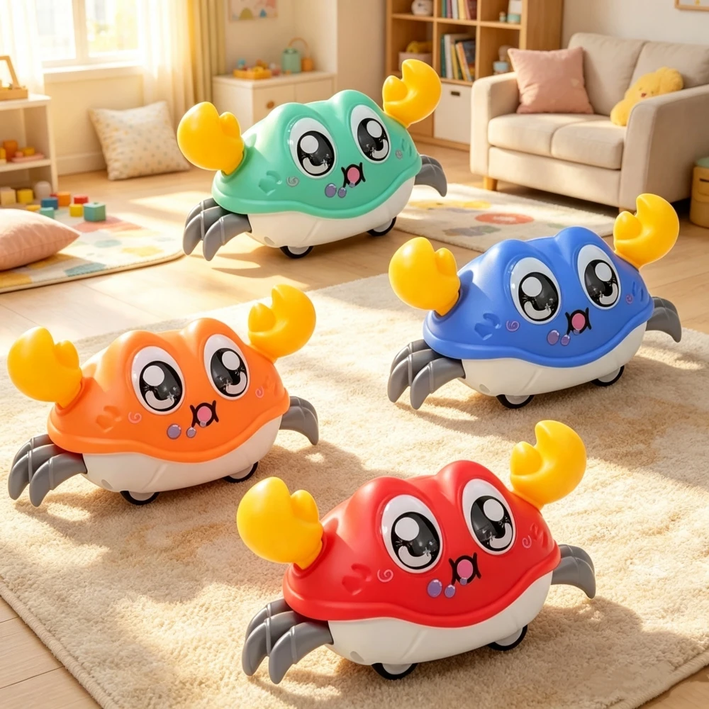 4pcs/set Crawling Crab Toys for Baby,Crawling Sensory Toy Infant Learning Crawl Toddler Development Interactive Walking
