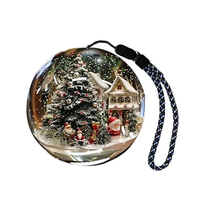 AEE4-2.76 Inch 3D Glass Ball Lamp Crystal Spherical Pixel Display Screen 4GB HD Video Player LED Night Light Desktop Decor