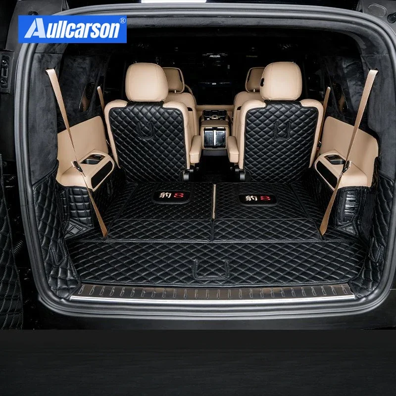 

Для BYD Leopard 8 2024 2025 коврики для багажника с полным покрытием, кожаные прочные коврики для багажника, автомобильные аксессуары
