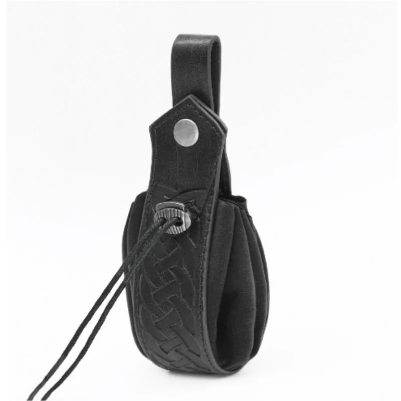 Viking Leather Belt Set - Real Medieval Waistband with Pouch for Halloween & Renaissance Fair (Brown/Black)