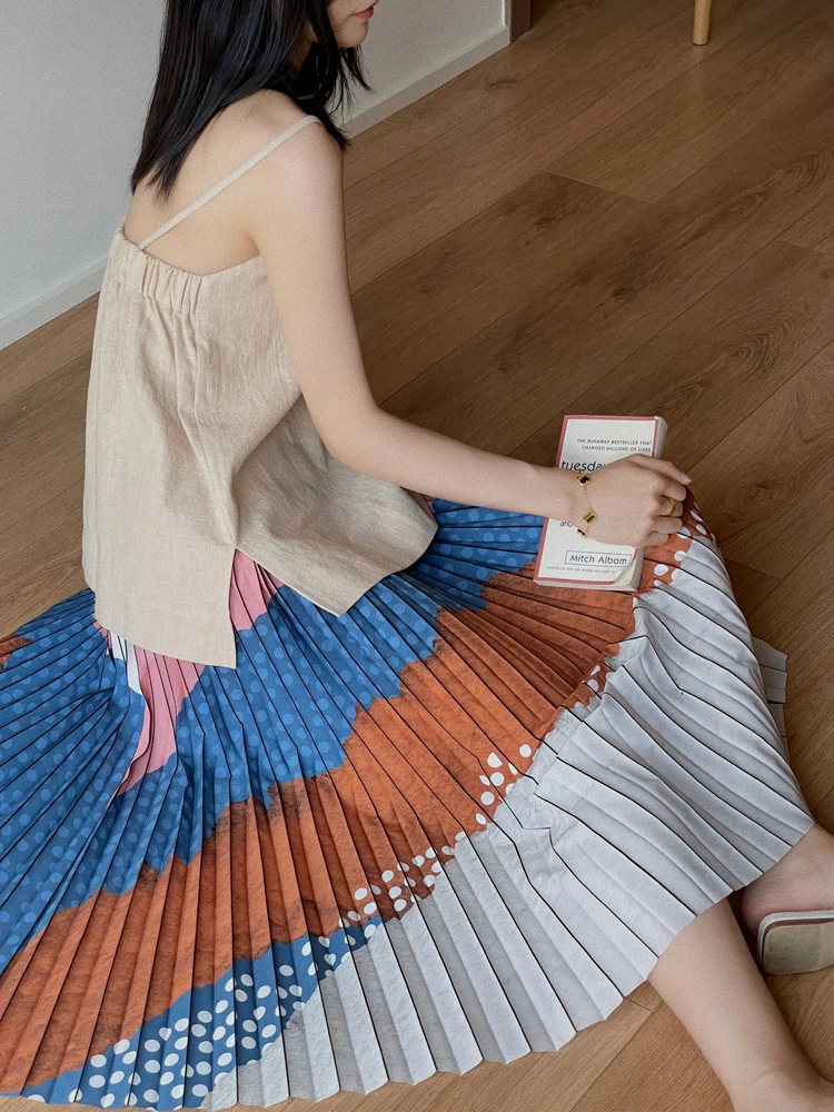 

Jophond Lou Original Design Vintage f-length Sunpleat A-line Skirt Mid-length Design Sensation Skirt