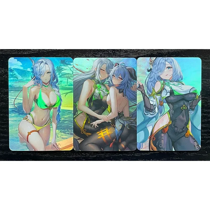 Anime Goddess Story DIY ACG Laser Flash Card Yelan Shenhe Beelzebul Toys for boys Collectible Cards Christmas Birthday Present