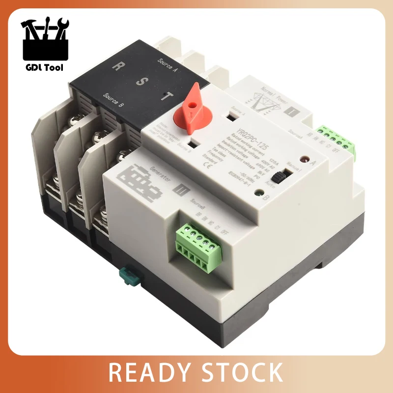 Dual Power Automatic Transfer Switch, 2P 125A, Suitable for 220V AC, Provides Smooth Switching from Backup to Main Power