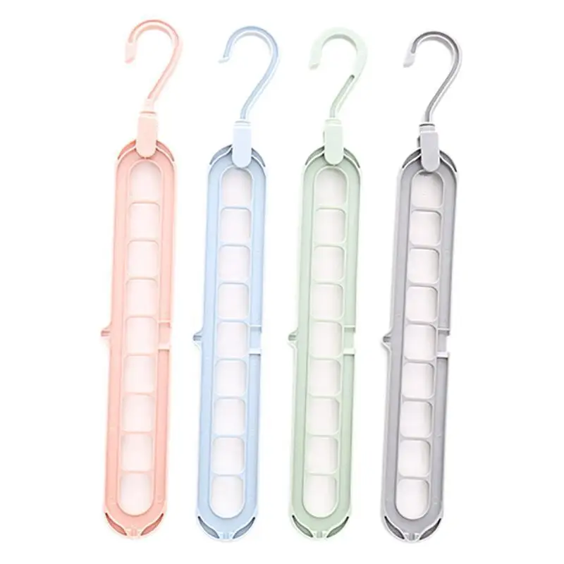 

9 Holes Closet Multi-functional Foldable Drying Rack Scarf Clothing Hanger Creative Storage Rotating Folding Pants Rack