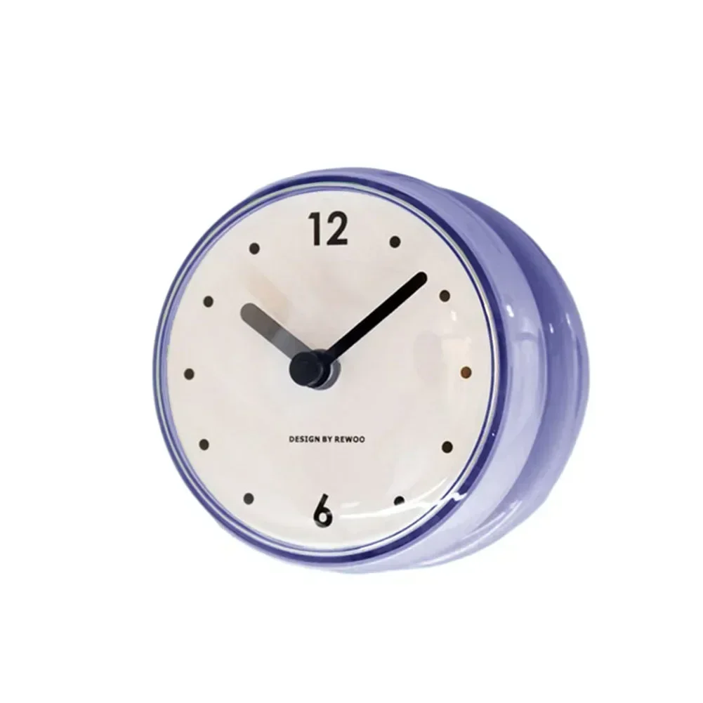 Kitchen Sucker Wall Clock Bathroom For Home Sucker Wall Clock Bathroom Wall Clock Pink Plastics Waterproof Anti-Fog Black