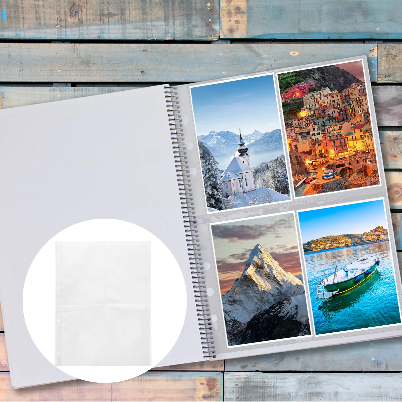 

60Pcs A4 Transparent Photo Album Refill Pages Clear Plastic Sleeves for Binder Photo Card Protection Postcard Sleeves