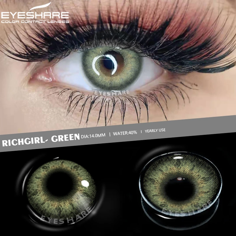 EYESHARE Farbkontaktlinsen für Augen, kosmetische Farblinsen, grüne Farbkontaktlinsen, Augenkosmetik, Farblinse, Augen, Schönheit, Augen