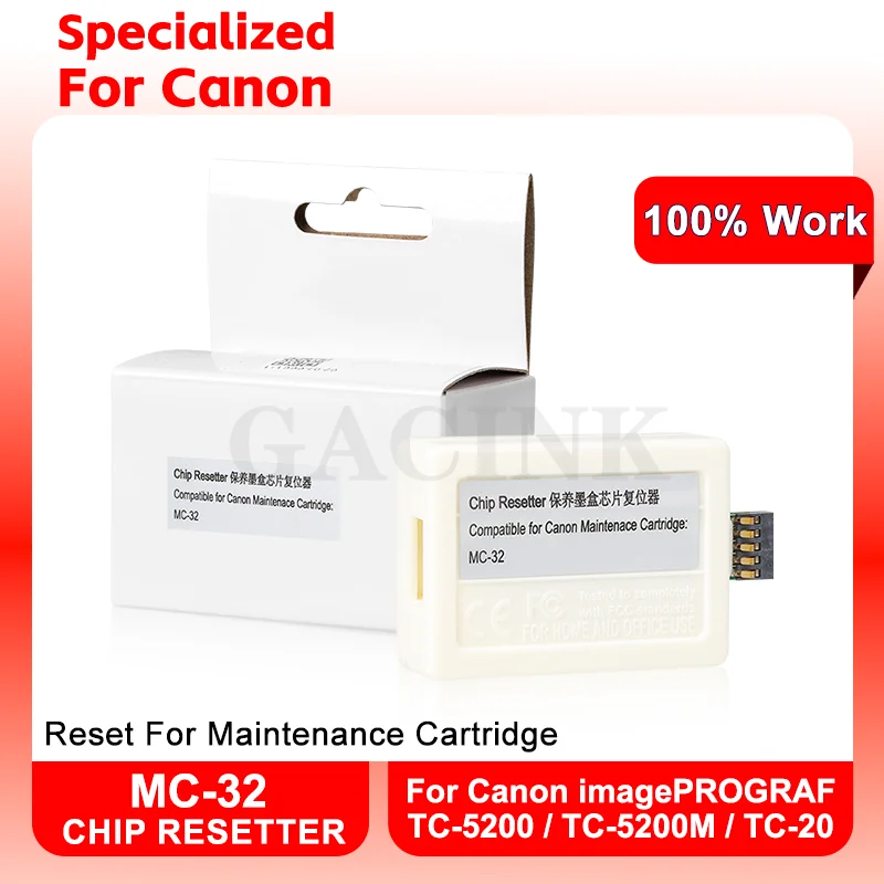 MC-32 MC32 MC 32 Maintenance Cartridge Chip Resetter for Canon TC-5200 TC-5200M TC-20 Printer Waste Ink Tank Chip Resetter