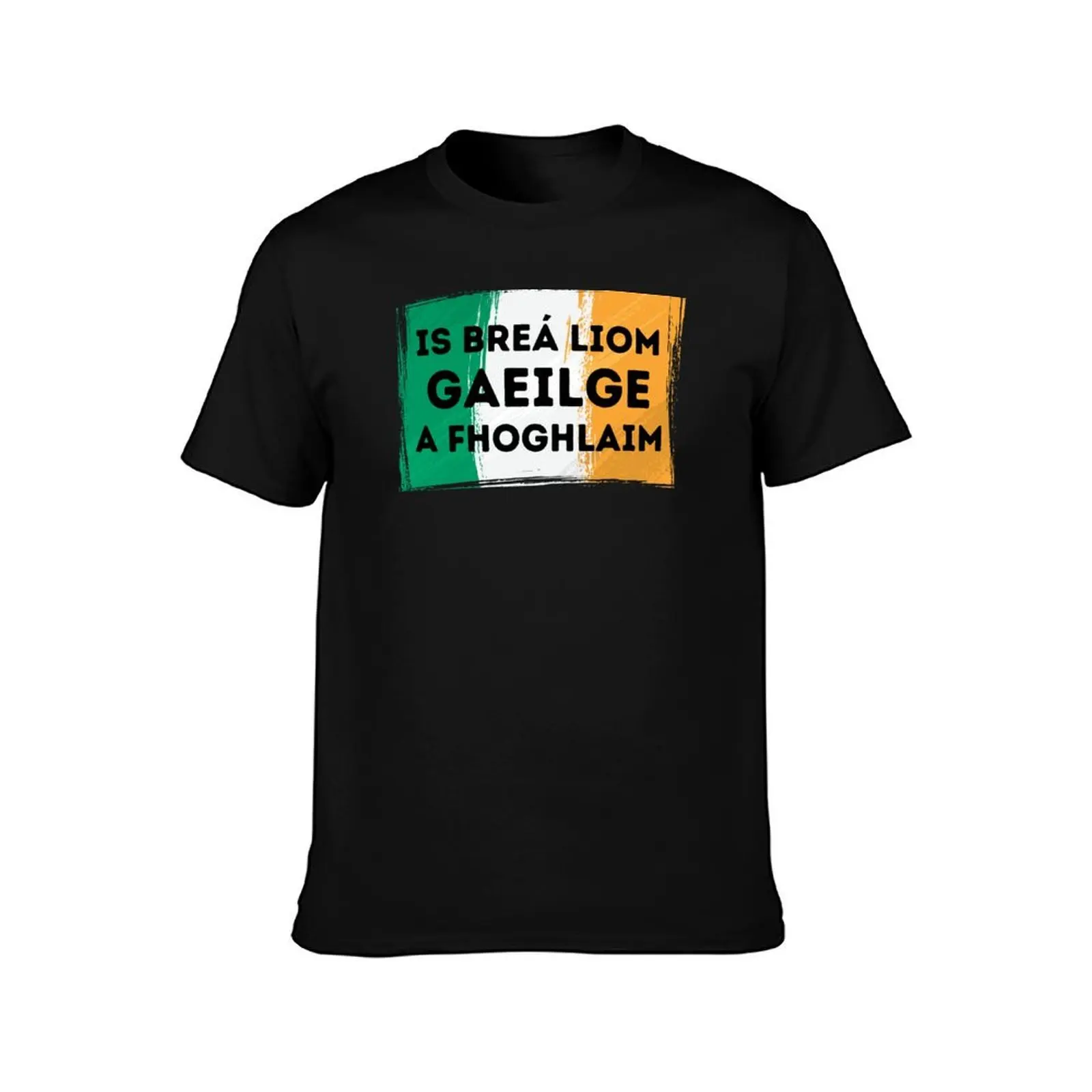 I LOVE LEARNING IRISH Gaelic Language Quote Flag T-Shirt Plus Size Summer Short Sleeve T-Shirt