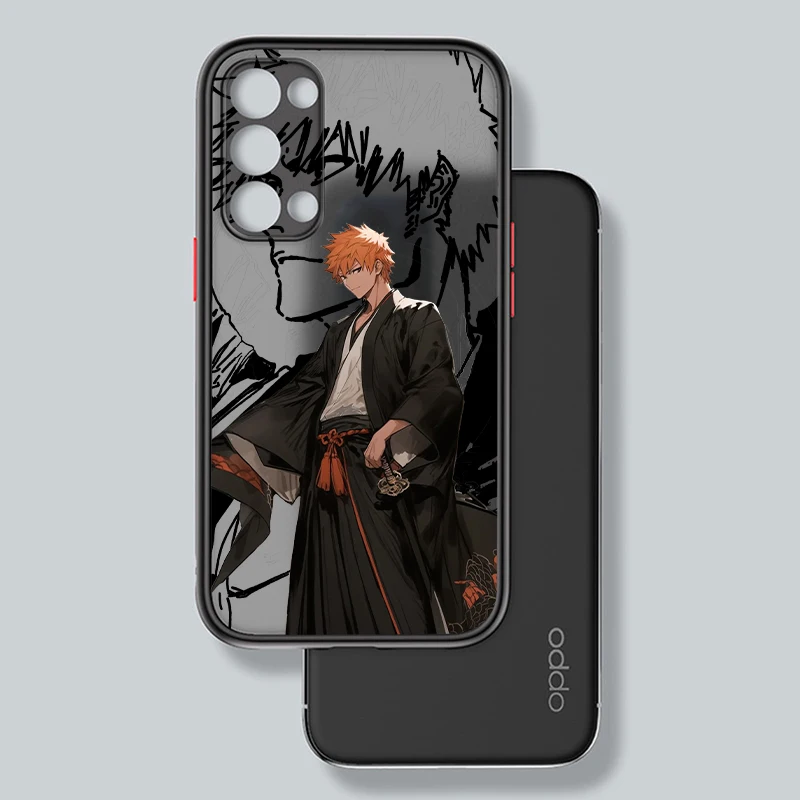 K-Kurosaki I-Ichigo Anime Cartoon Frosted Translucent For OPPO X5 X3 A54S A5 A94 A16 A53S A57 A74 A72 A96 A98 A78 5G Soft