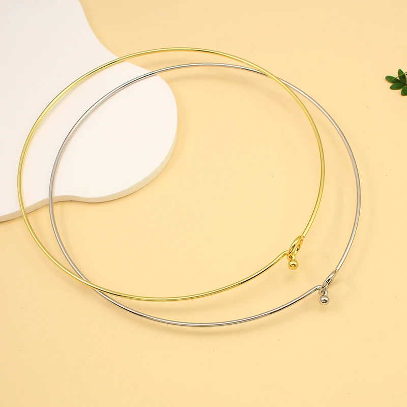 NEW PVD Gold Plated Stainless Steel Adjustable 15cm Collar Women Classic Choker Necklace Handmade Jewelry Party Gifts