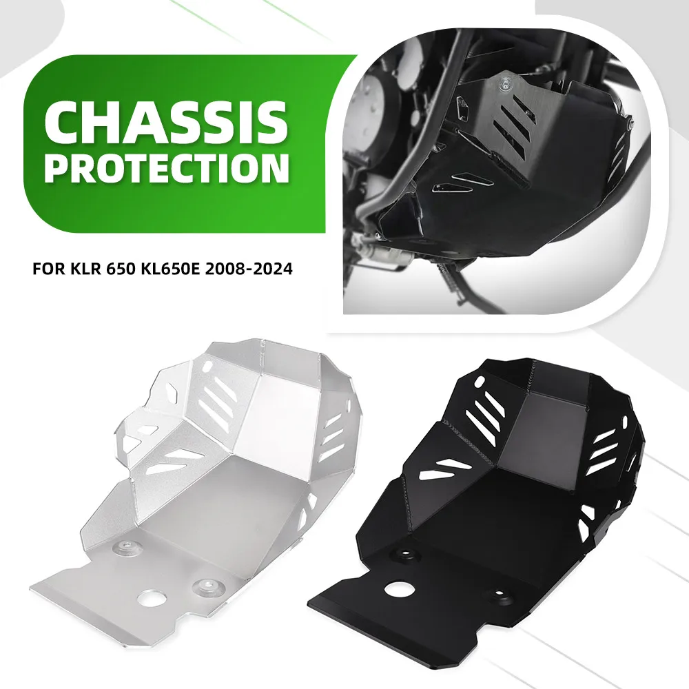 

KLR650 Motorcycle Chassis Engine Guard Bash Bottom Skid Plate Lower Frame Cover Protector For Kawasaki KLR 650 KL650E 2008-2024