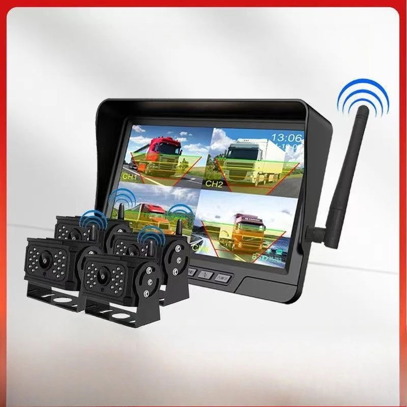 

Беспроводной видеорегистратор с высоким разрешением и четырьмя инфракрасными камерами ночного видения для автомобиля