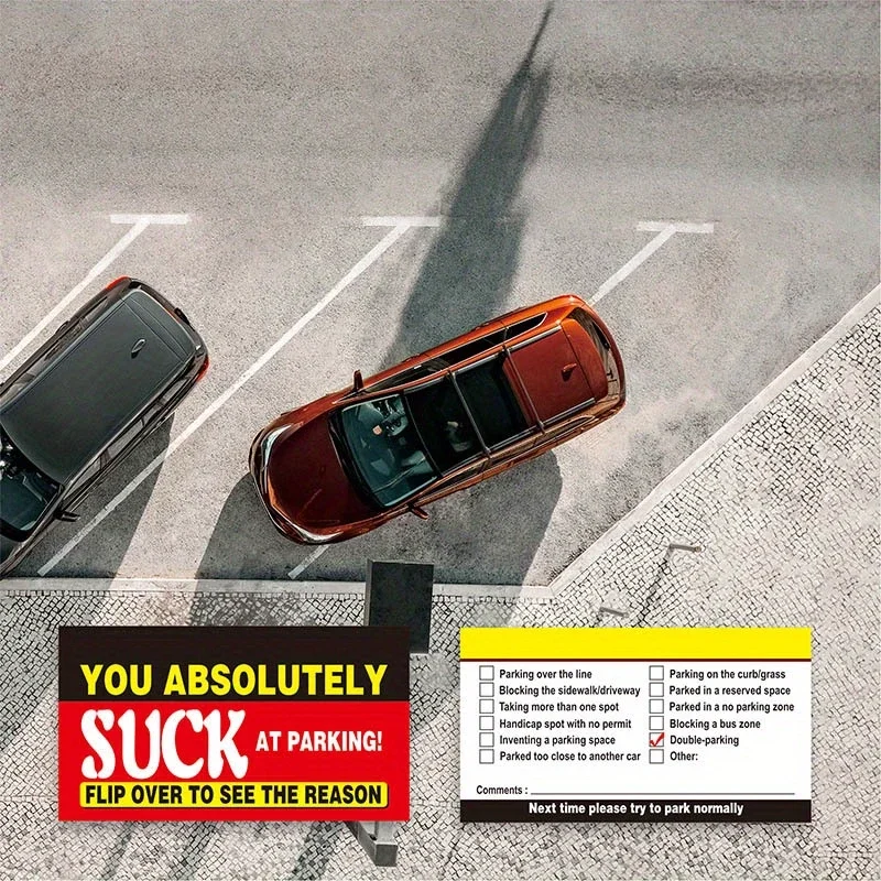 50 قطعة بطاقات ركن السيارة السيئة مع سبب انتهاك متعدد بطاقة ركن السيارة المؤقتة مضحك وقوف السيارات انتهاك تذكرة الملحقات الداخلية