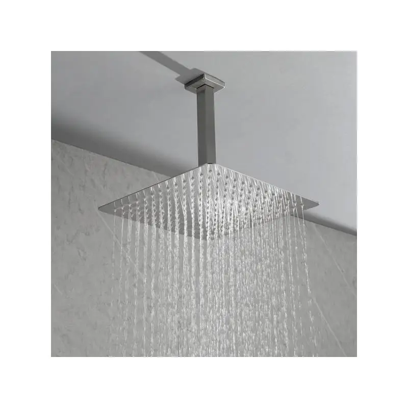 

10" High Pressure Rain Shower Head, 304 Stainless Steel Square Showerhead with Self-Cleaning Nozzle for Full Body Coverage and