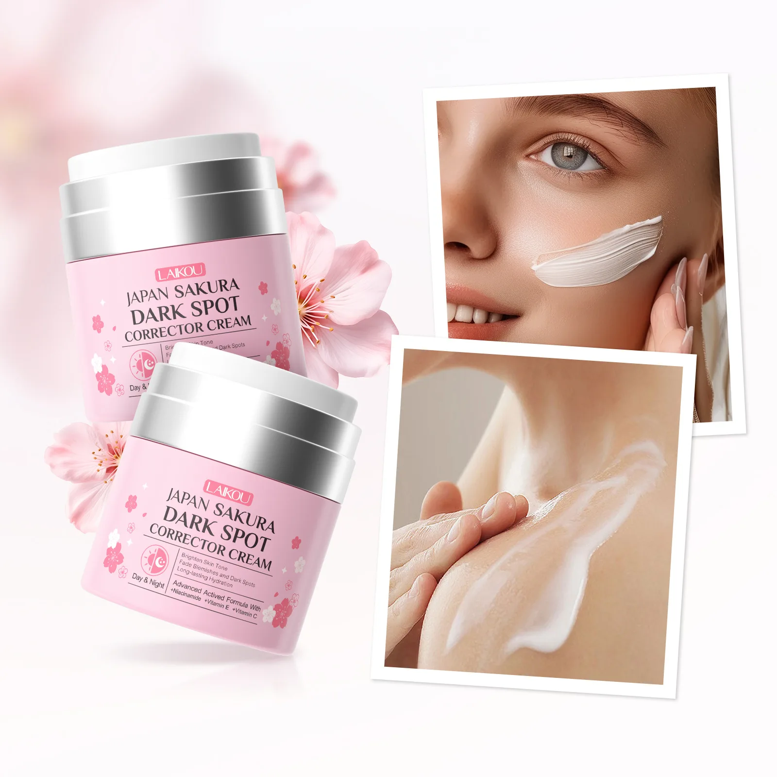 

Laikou Cherry Blossom Cream Hydrating Moisturizing Lifting Skin Color Balancing Oil Shrinking Pore Moisturizing Cream Skincare