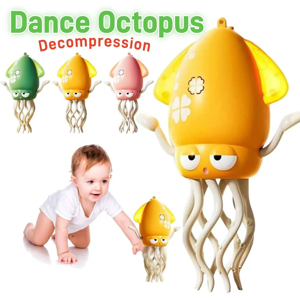 Electronic Pet Cartoon Interactive Development Moving Education Gift with Music & Lights Home Decor Dancing Octopus Ornament