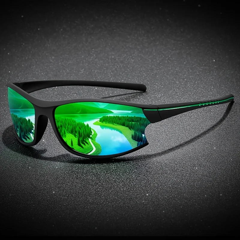 

Новые поляризационные спортивные солнцезащитные очки для мужчин, оправа без оправы, широкие линзы, для скалолазания, рыбалки, спортивных велосипедных очков