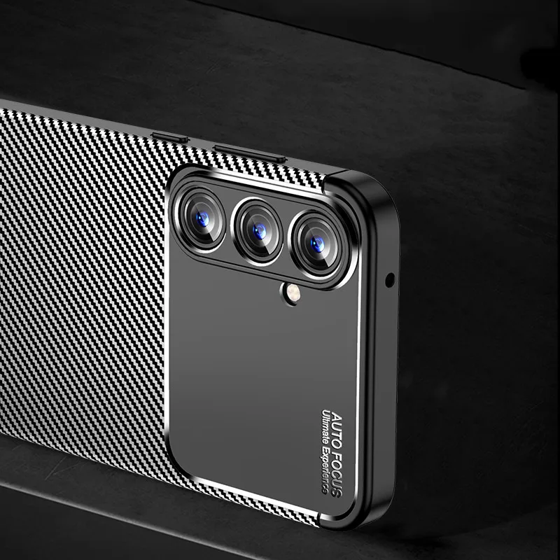 Чехол для Samsung Galaxy A55 Samsung A14 A24 A34 A54 A05s A05 A35 A55 5G, противоударный, матовый, из углеродного волокна, мягкий силиконовый бампер