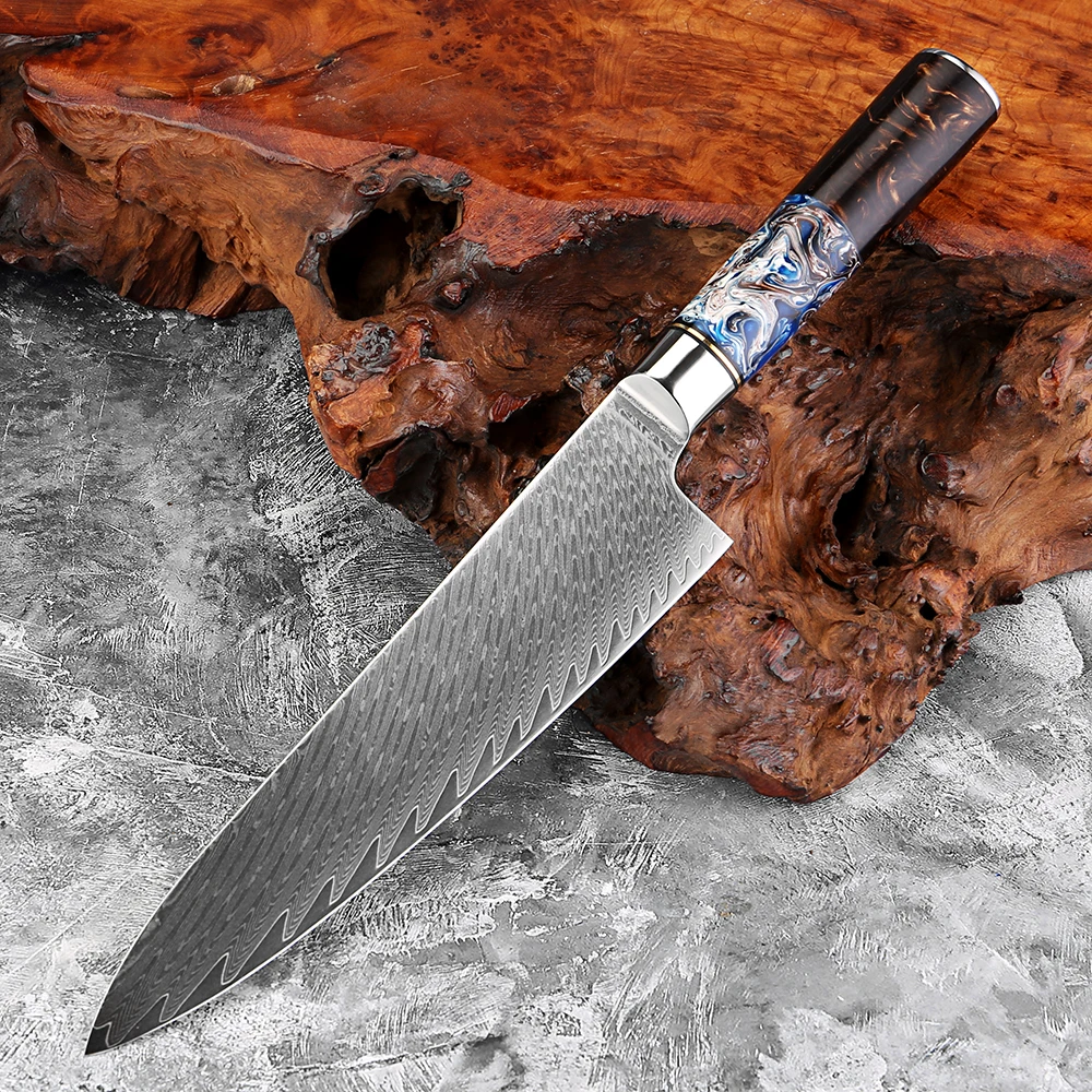 

XITUO Chef Knife 8 inch Blade Japanese Damascus Steel Razor Sharp Kitchen Knife Professional Full Tang Knives Resin Handle
