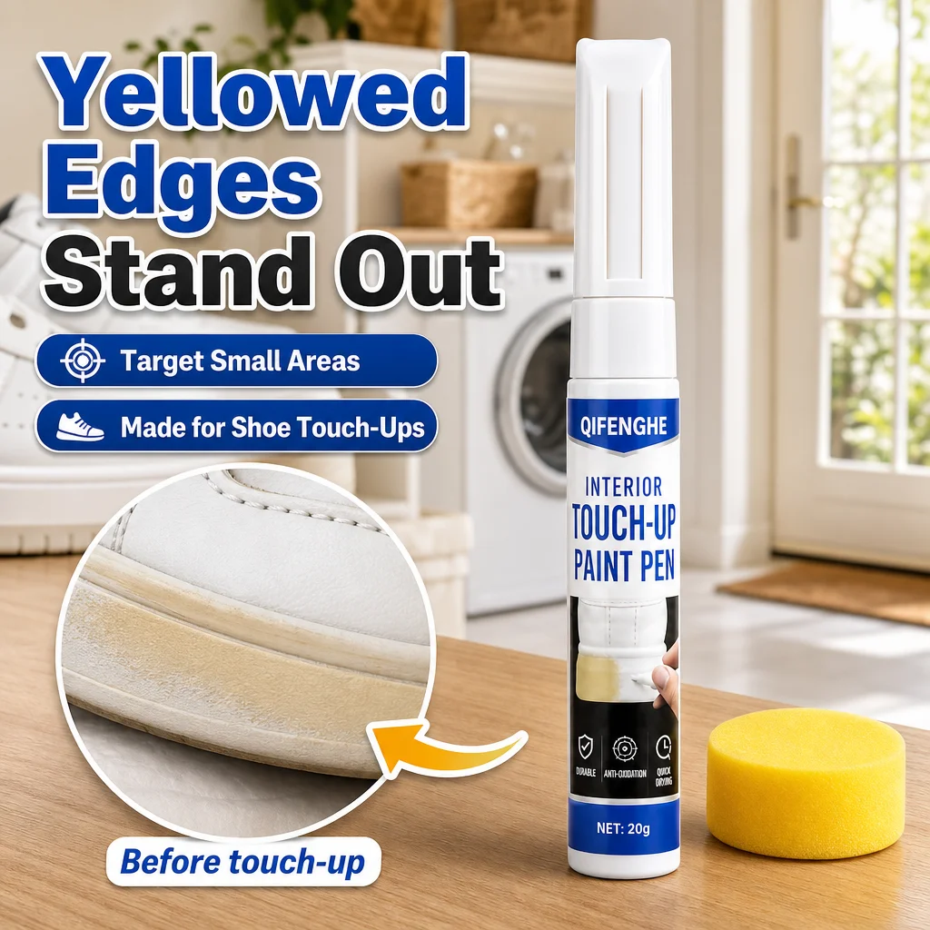 Shoe Edge Repair Pen Hide Yellow Marks Refresh White Sneaker Soles Durable Surface Recoloring Tool