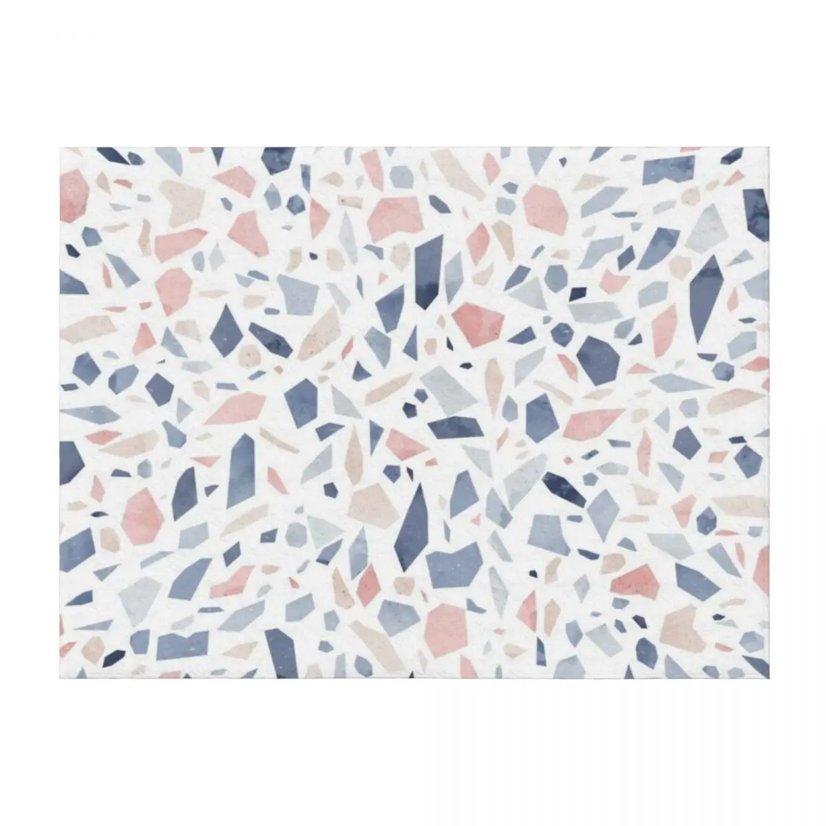 Überwurfdecke im Vintage-Stil, pastellblau, rosa, beige, geometrisches Terrazzo-Muster für Babys, luxuriöse, gewichtete, weiche Decken