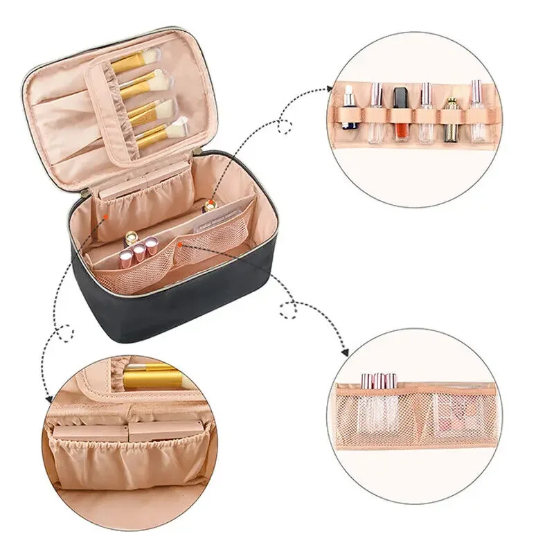 Large Capacity PU Waterproof Toiletry Storage Bag Women\'s Fashion Travel Portable Cosmetics Bag for Women Men