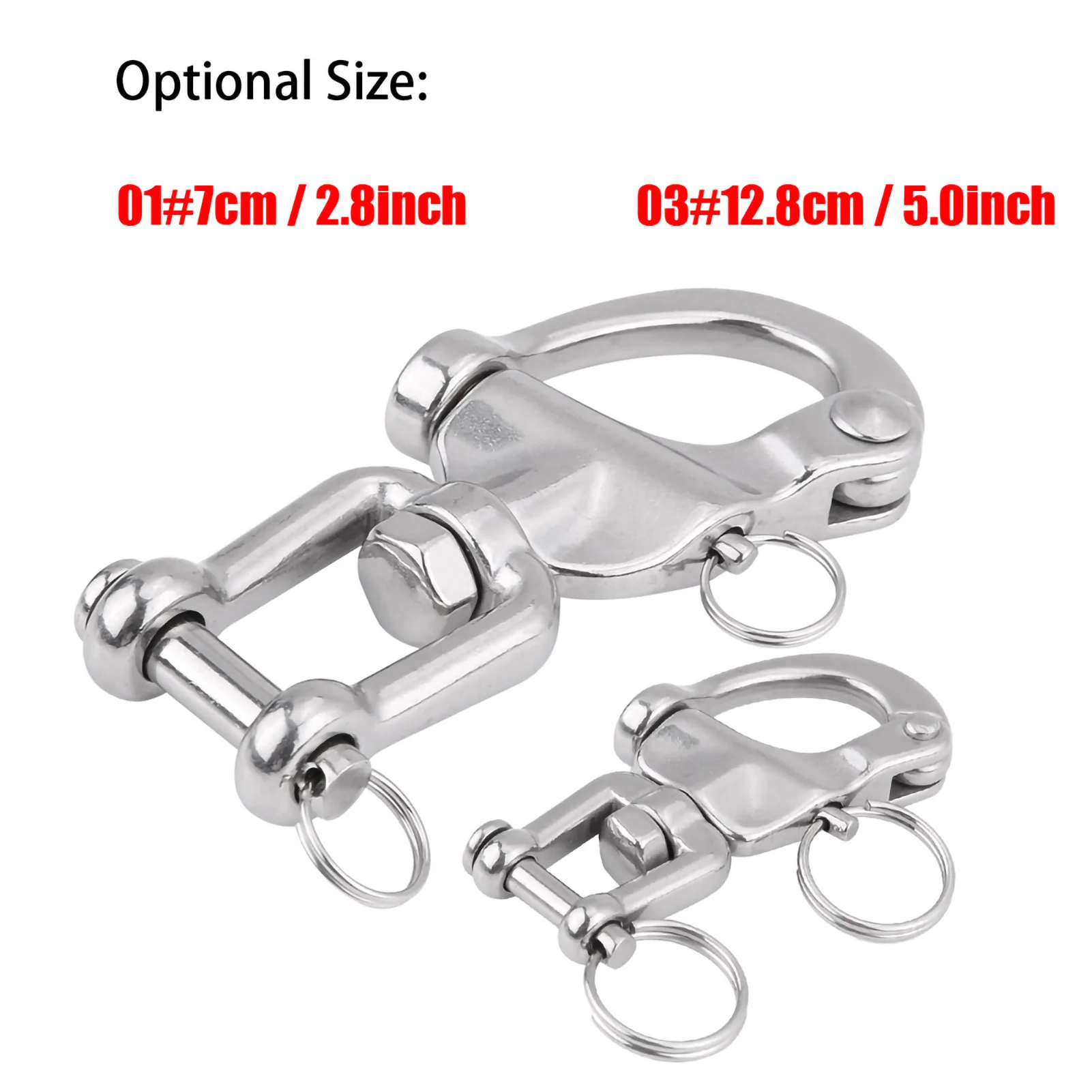 316 Stainless Steel Jaw Swivel Snap Shackle for Sailboat Spinnaker Halyard Swivel Snap Shackle Snap Shackle