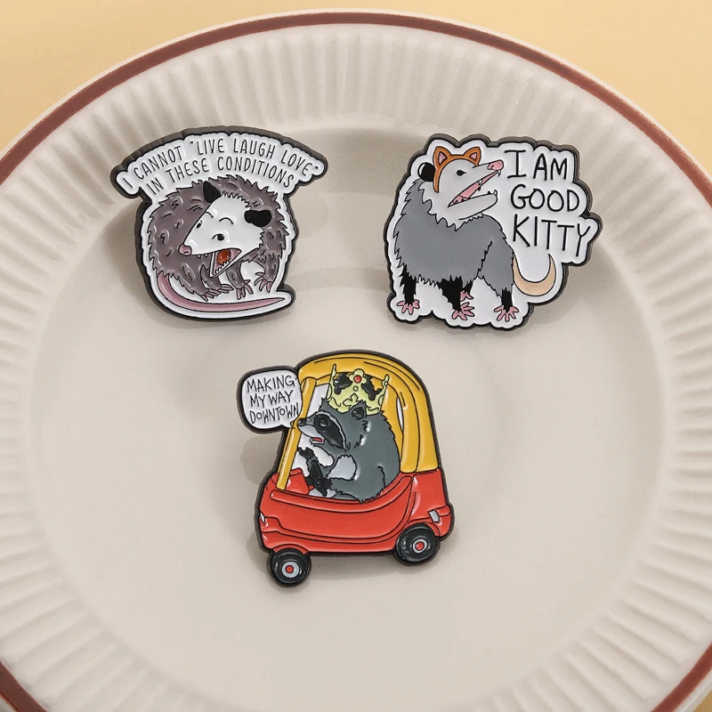 Funny Rats Enamel Pins Cartoon Lab Mouse Strong Muscle Ninja Mouse Kawaii Animal Brooches Lapel Badges Jewelry Gifts for Friends