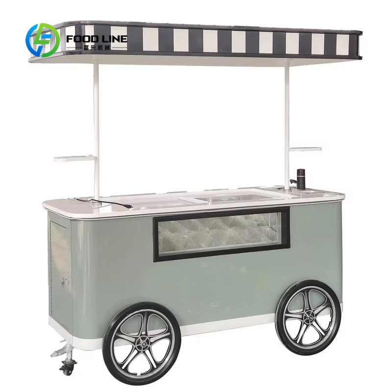 

Customized Unique Design Cart Italian Ice Cream Cart for Italy for Europe Mobile Hand Push Coffee Cart Bike