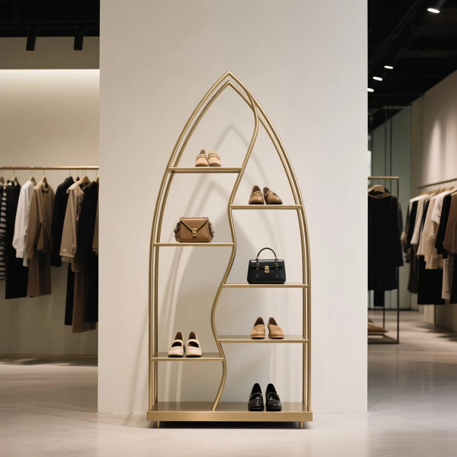

Light luxury clothing display rack multi-layer shoe rackornament rack boutique