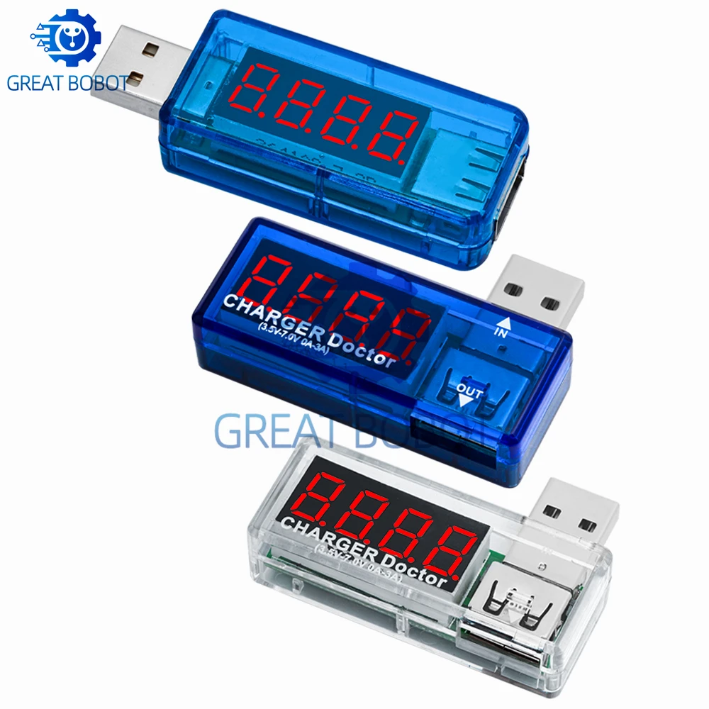 USB Charging Tester, Digital Voltage Current Meter Voltmeter Ammeter Detector for Power Banks and Phones